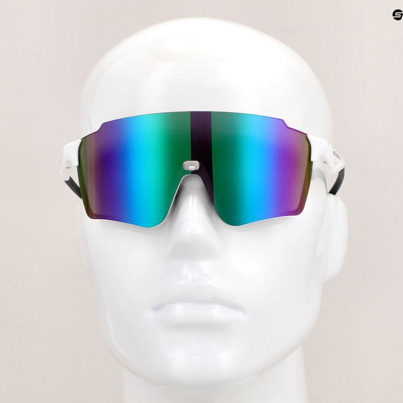 Red Bull SPECT Stun shiny white/smoke with purple-green mirror sunglasses 9