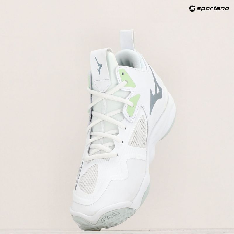 Women's volleyball shoes Mizuno Wave Momentum 3 Mid white/glacial/pantinagreen 9
