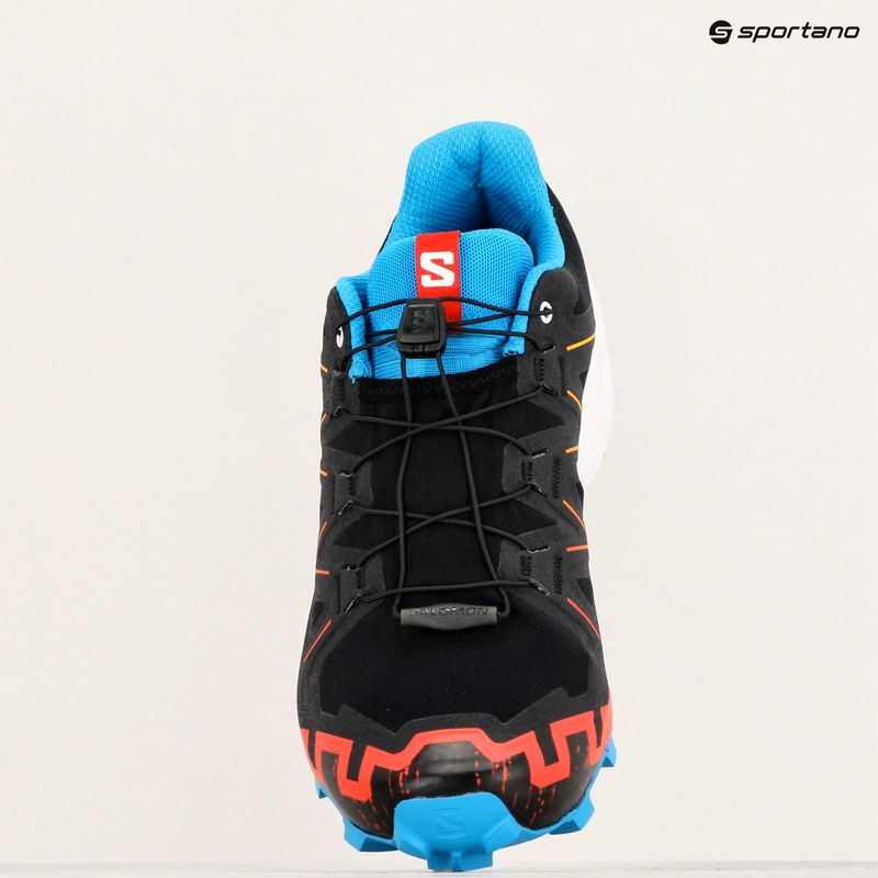 Salomon Speedcross 6 black/white/transcend blue men's running shoes 11