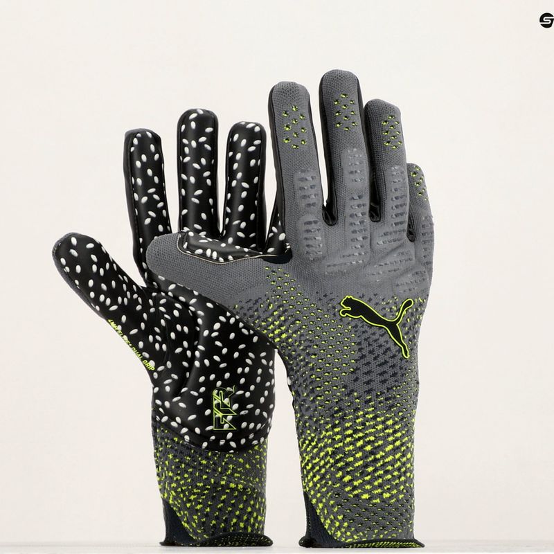 PUMA Future Ultimate Rush NC goalkeeper glove cool dark gray/electric lime/puma black 5