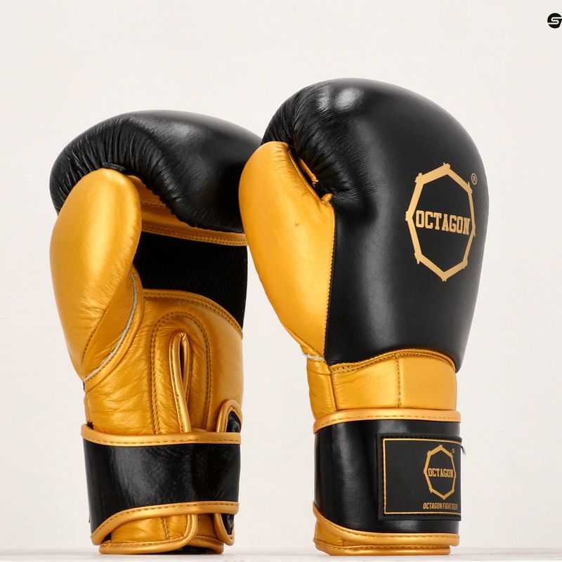 Octagon Prince black/gold boxing gloves 7