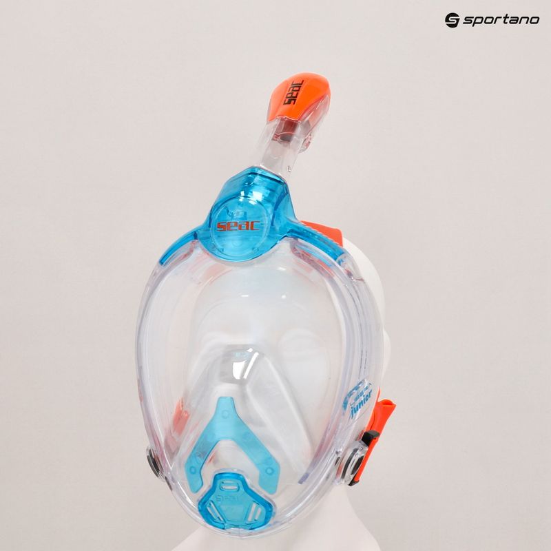 SEAC Libera acquamarine/orange children's full face mask for snorkelling 7