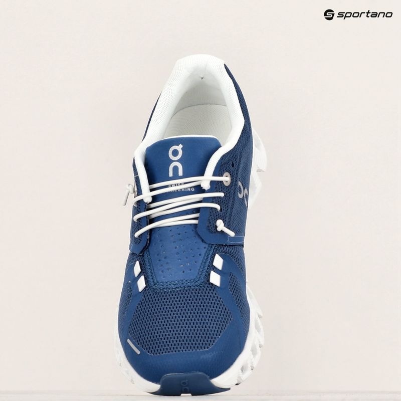 Women's On Running Cloud 5 denim/white running shoes 16