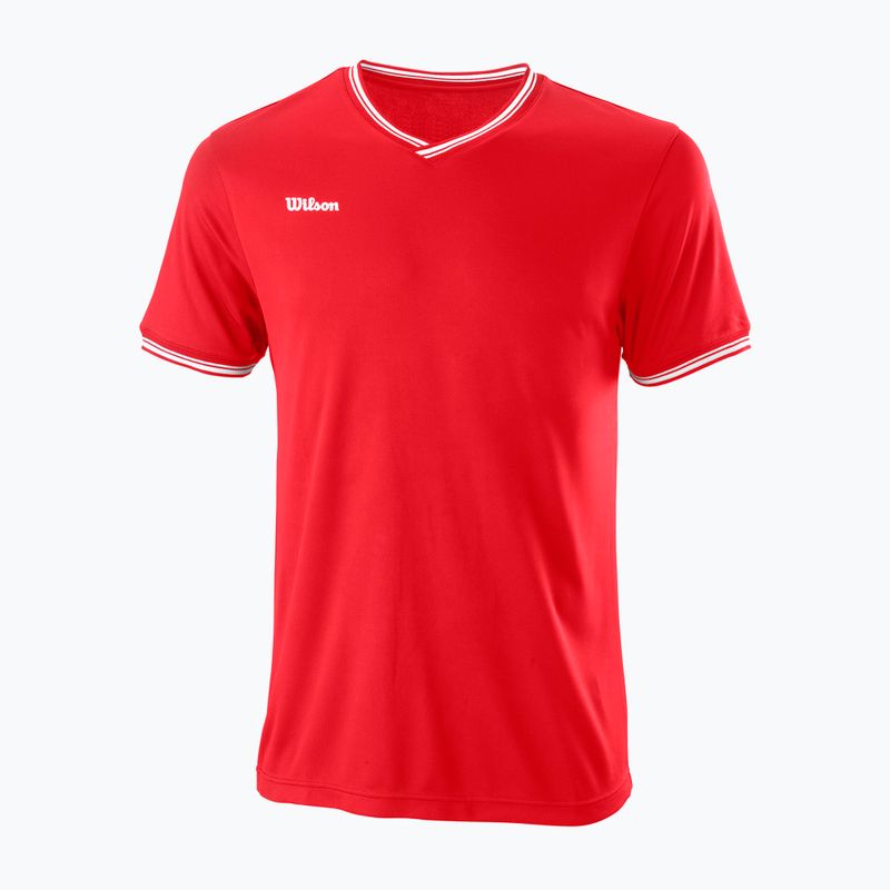 Men's Wilson Team II High V-Neck Tennis Shirt Red WRA794103