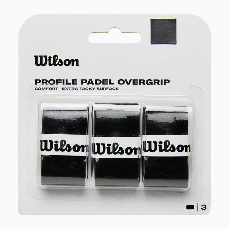 Wilson Profile Padel Overgrip racket wraps 3 pcs black. 2