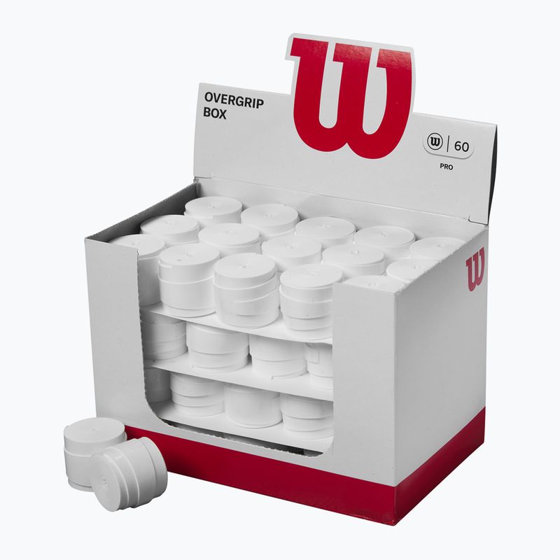 Wilson Pro Overgrip tennis racket wraps 60 pcs white.