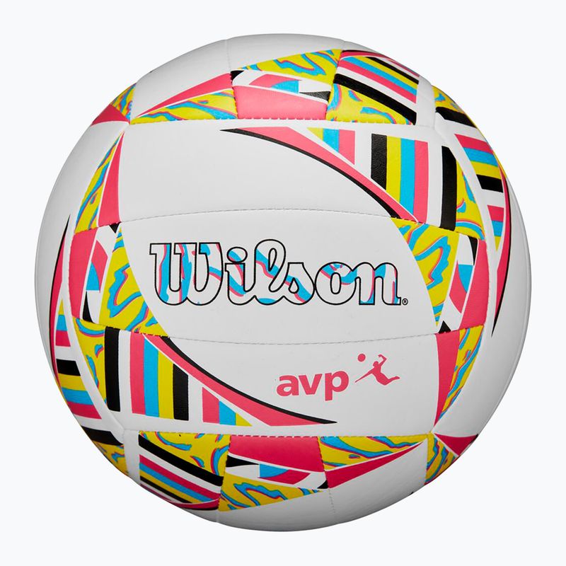Beach volleyball Wilson AVP Movement white/pink/yellow size 5