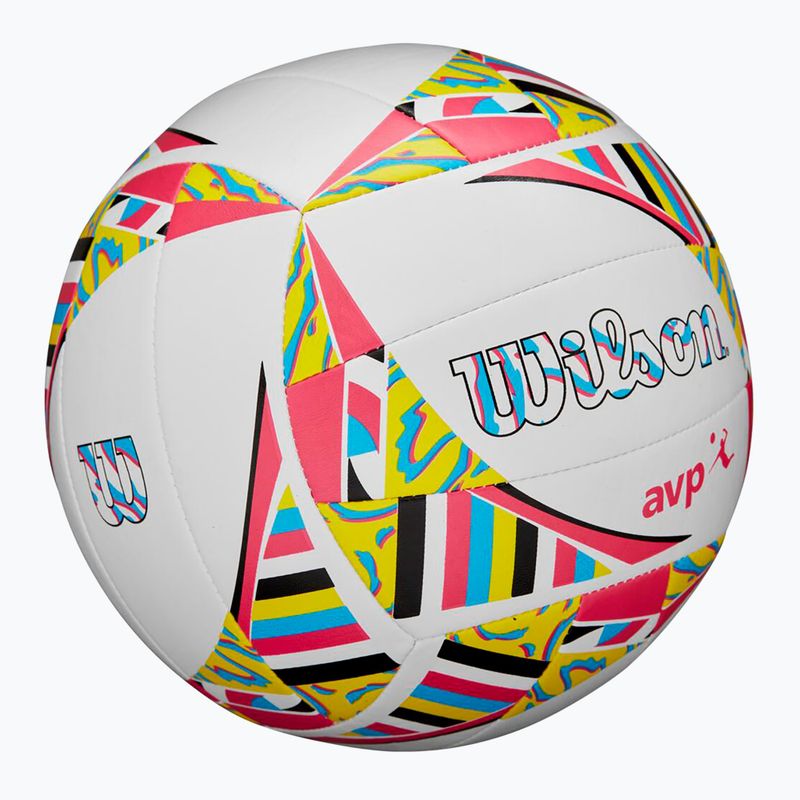 Beach volleyball Wilson AVP Movement white/pink/yellow size 5 2