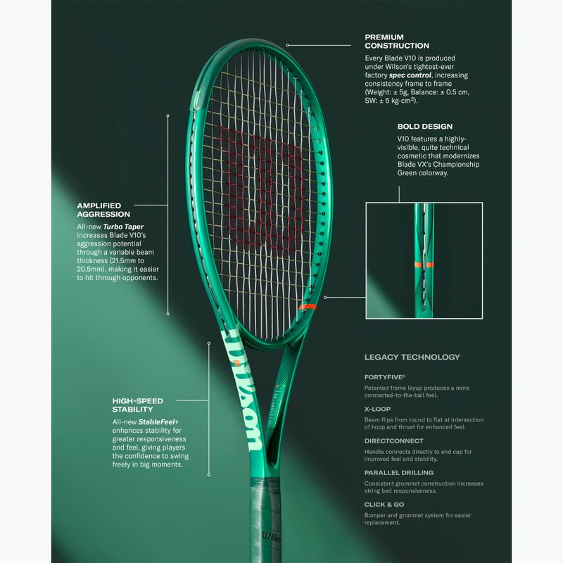 Children's tennis racket Wilson Blade Jr 26 V10 green 8