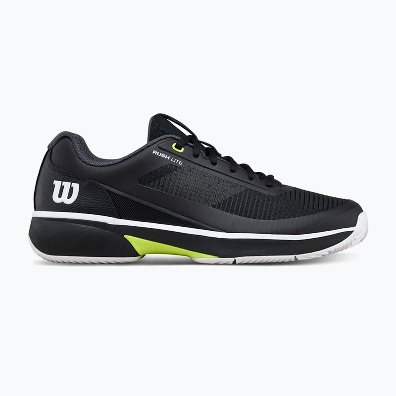 Men's tennis shoes Wilson Rush Lite 5 Clay black/white/safety yellow 8