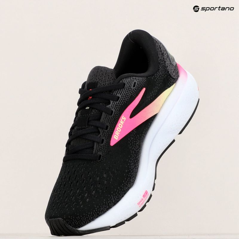 Brooks Ghost 16 women's running shoes black/pink/yellow 9