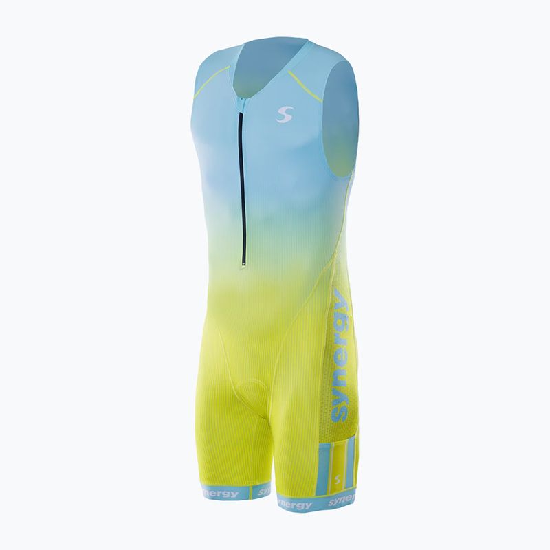 Men's triathlon suit Synergy Elite Sleeveless Trisuit mint/yellow