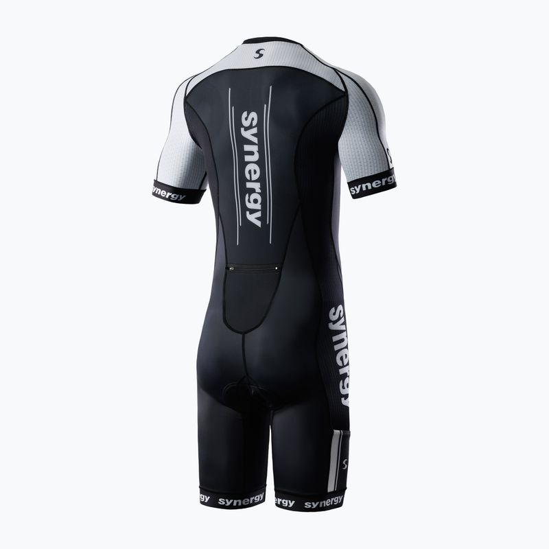Men's triathlon suit Synergy Elite Short Sleeve Trisuit salt & pepper 2