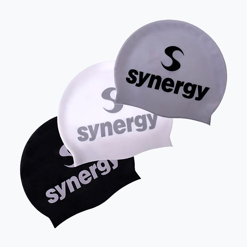 Swim cap Synergy Silicone Swim Cap 3 pcs. black/silver/white