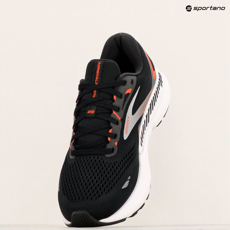 Brooks Adrenaline GTS 23 black/mandarin red/silver men's running shoes 9