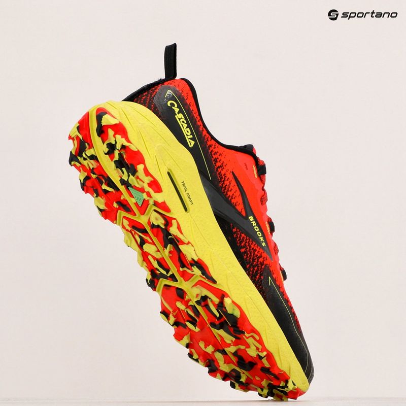 Brooks Cascadia 18 men's running shoes blue cherry tomato/lime/black 10