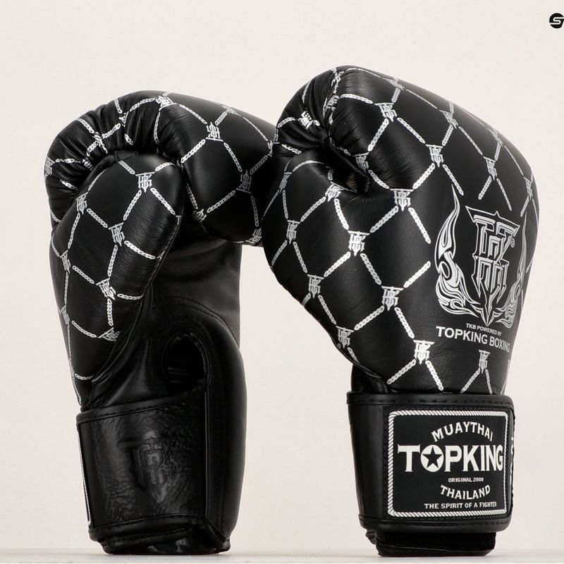 Top King Boxing Chain black/silver boxing gloves 6