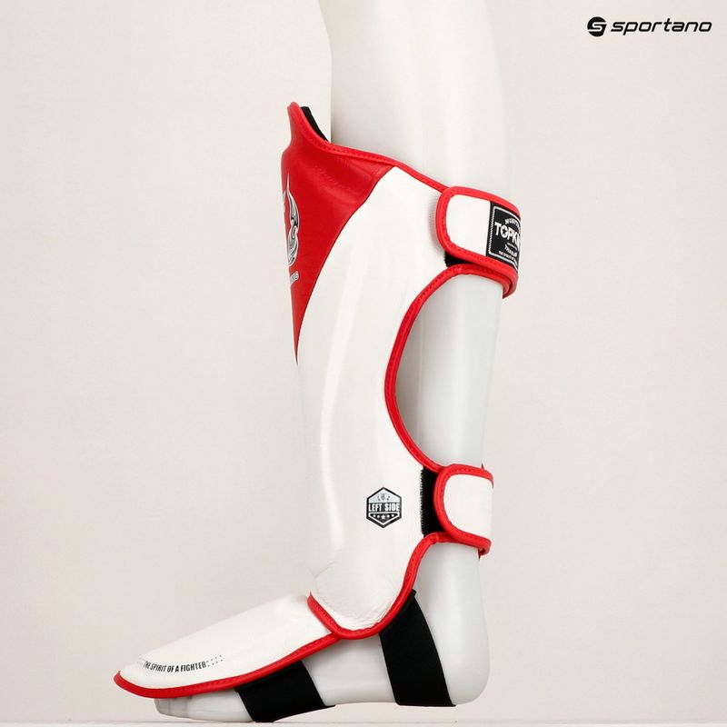 Top King Shin Guards tibia and foot protectors Blend white/red 8
