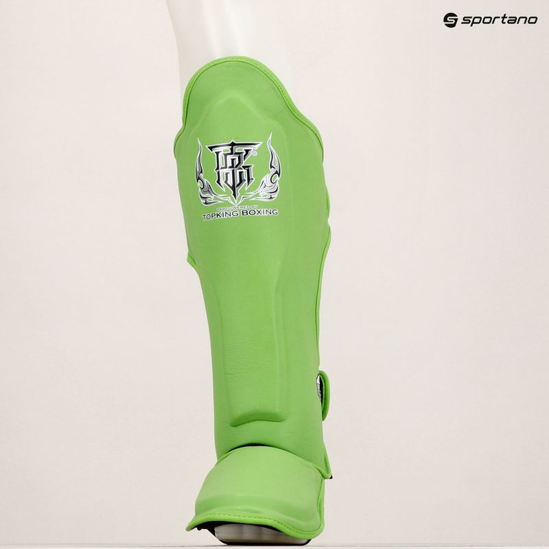 Top King Pro Semi Leather green tibia and foot protectors 6
