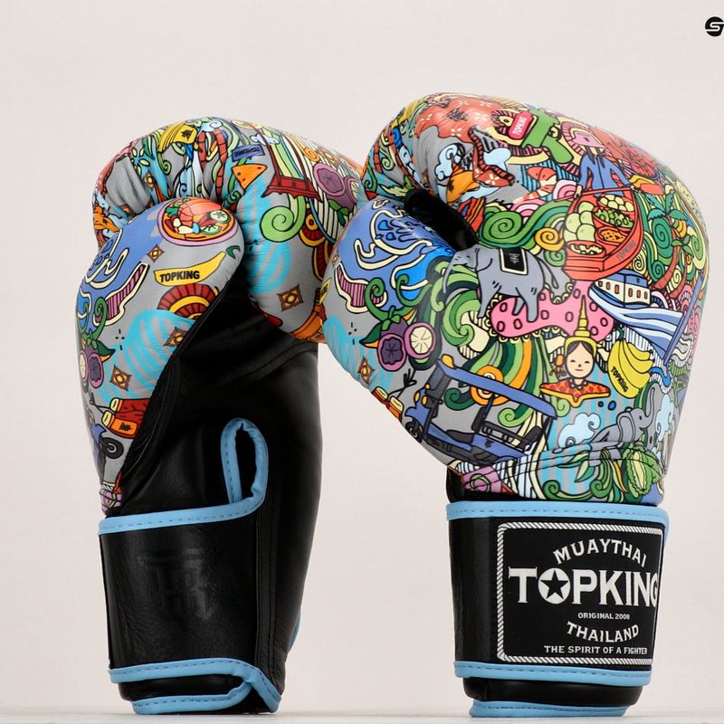 Top King Boxing Culture black/blue boxing gloves 7