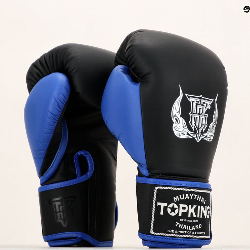 Top King Reborn Boxing Gloves Semi Leather black/blue 7