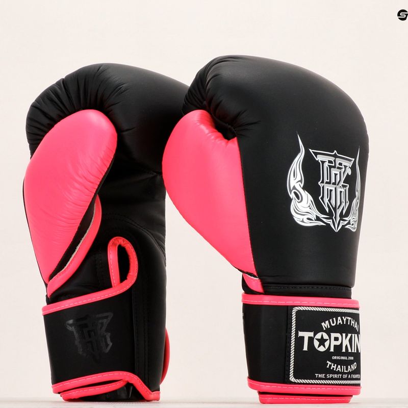 Top King Reborn Boxing Gloves Semi Leather black/pink 6