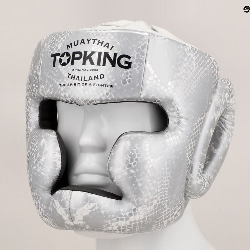 Top King Super Star white/silver boxing helmet 7