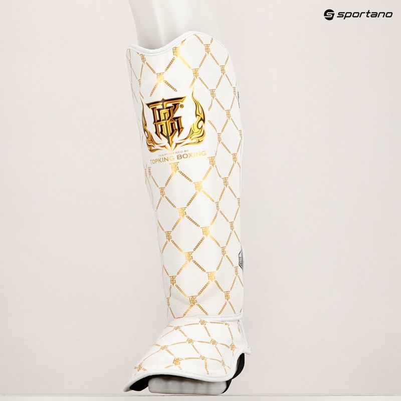 Top King Chain white/gold tibia and foot protectors 8