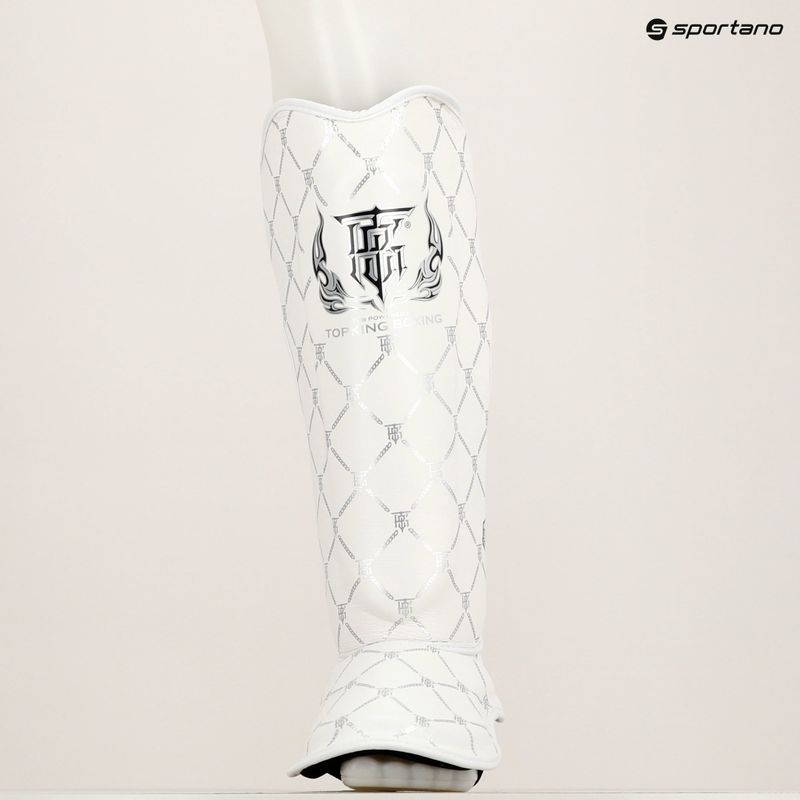 Top King Chain white/silver tibia and foot protectors 6