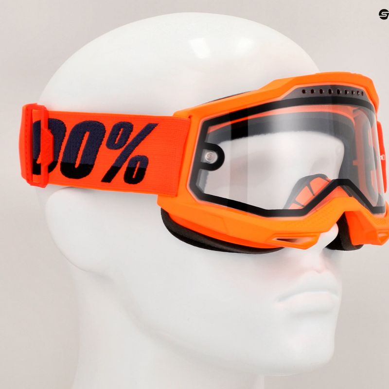 100% Accuri 2 Enduro MTB cycling goggles neon/orange/clear 7