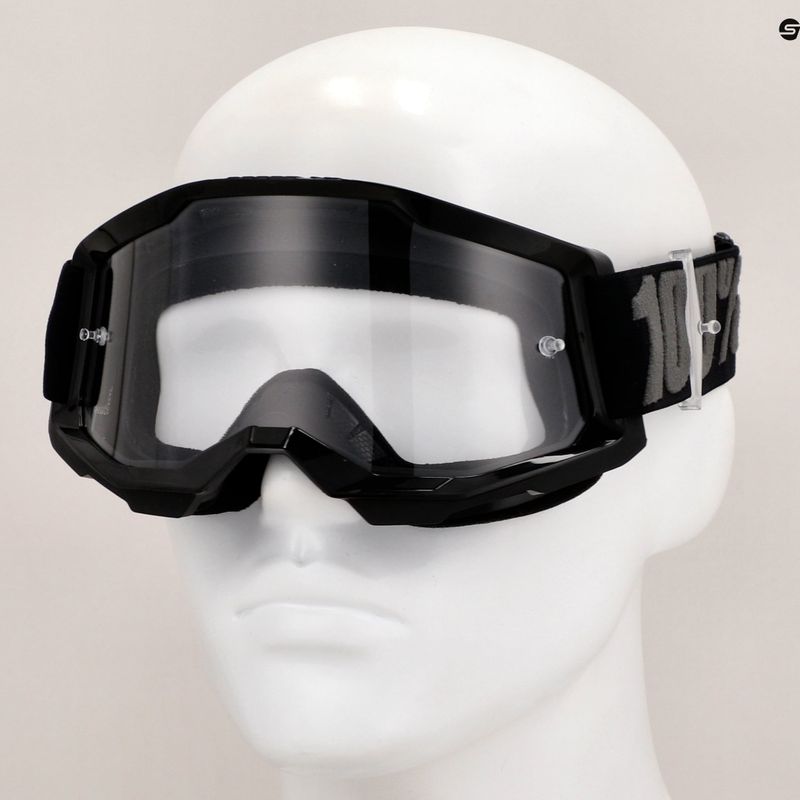 Children's cycling goggles 100% Strata 2 Junior 50031-00001 black/clear 7