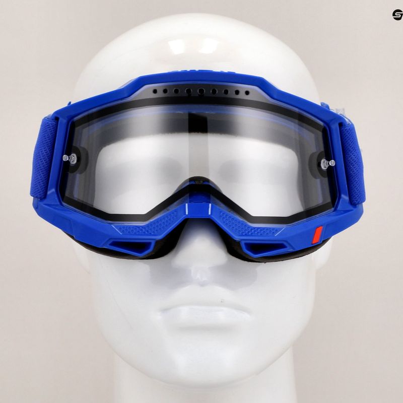 100% Accuri 2 Enduro MTB blue/clear cycling goggles 7