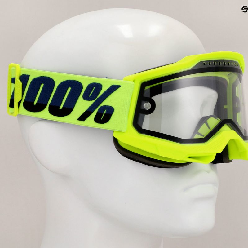 100% Accuri 2 Enduro MTB fluo/yellow/clear cycling goggles 7