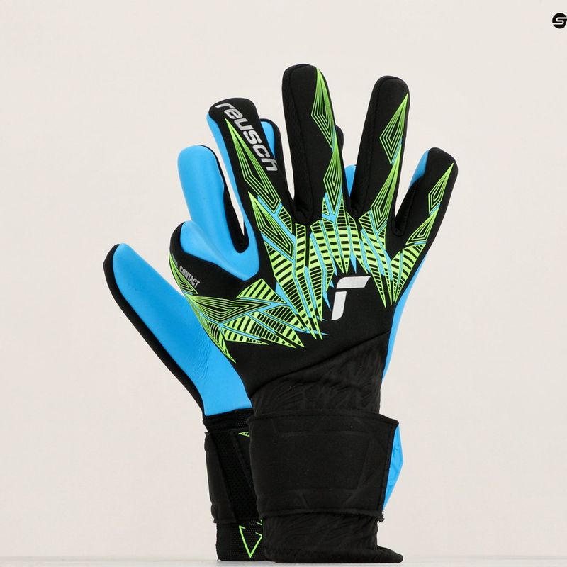 Reusch Pure Contact goalie gloves Aqua black/fluo lime/aqua 7
