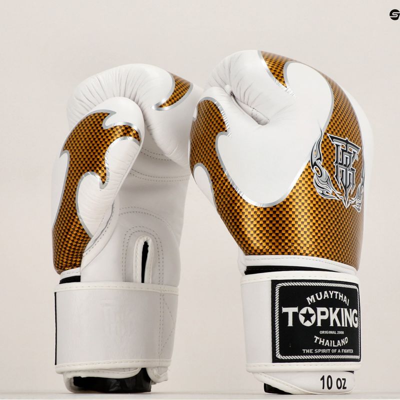 Top King Muay Thai Empower white/gold boxing gloves 6
