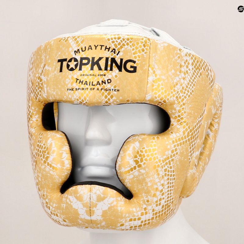Top King Super Star white/gold boxing helmet 8