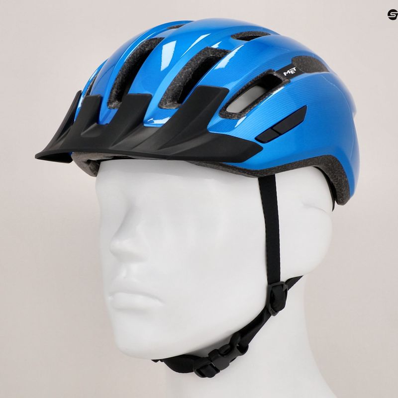 MET Downtown blue glossy bicycle helmet 8