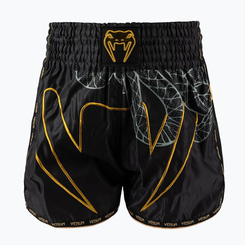 Men's training shorts Venum Serpenti Muay Thai black/silver/gold