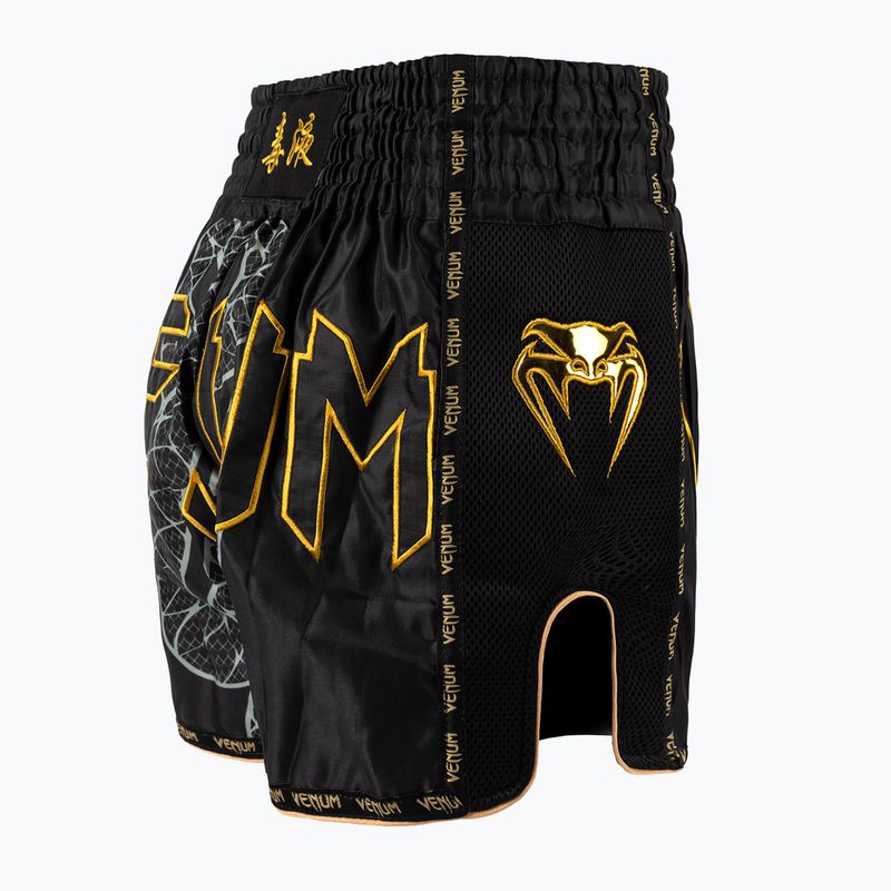 Men's training shorts Venum Serpenti Muay Thai black/silver/gold 4