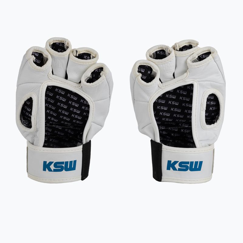 KSW grappling gloves leather white 2
