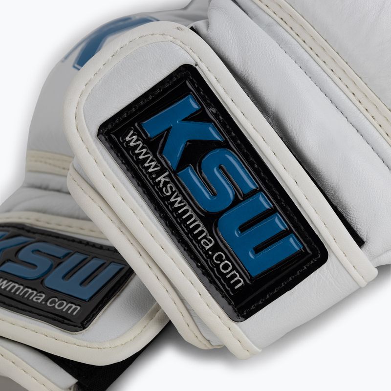 KSW grappling gloves leather white 5