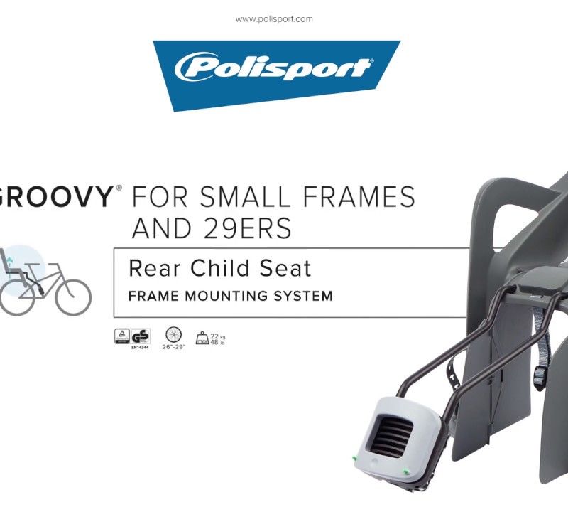 Polisport Groovy Maxi FF 29 green-grey FO children's bike seat 8406000032 8