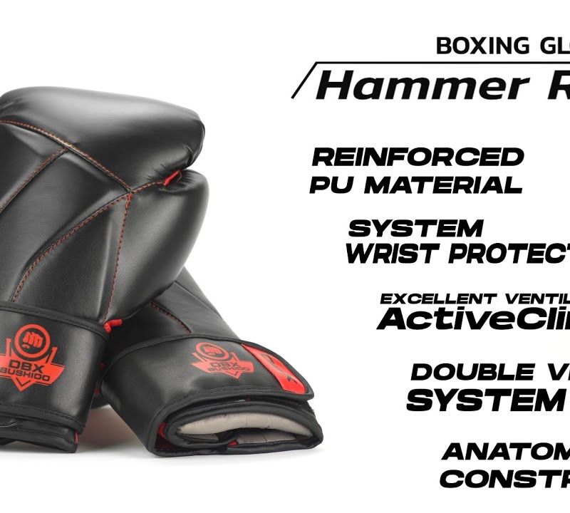 DBX BUSHIDO "Hammer - Red" Muay Thai boxing gloves black/red 20