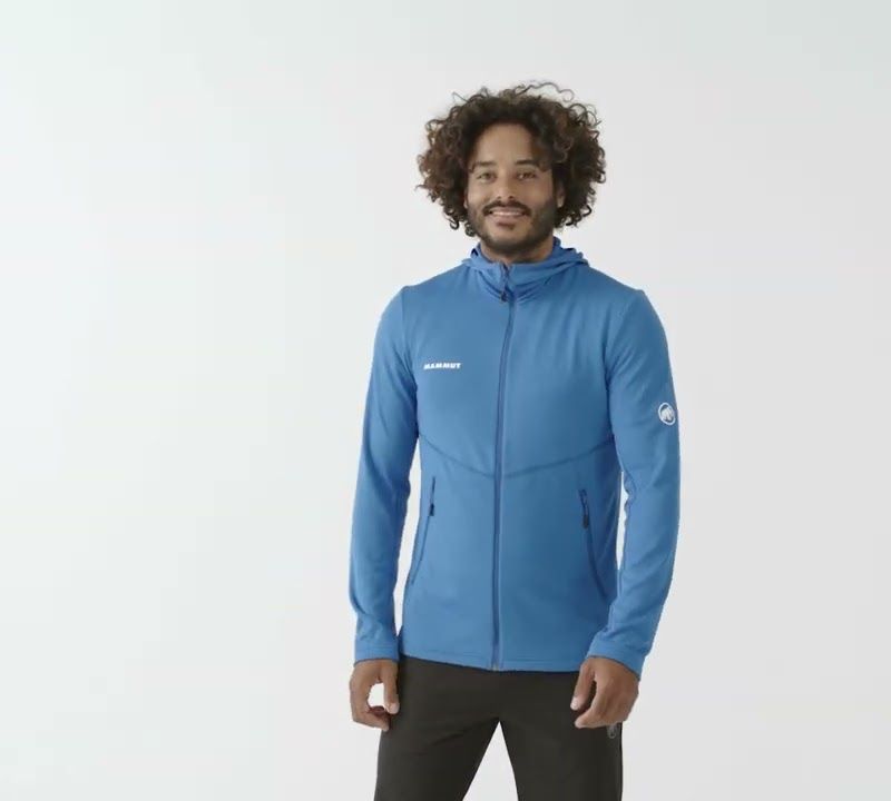 Men's Mammut Aconcagua Light ML Hooded trekking sweatshirt green 7