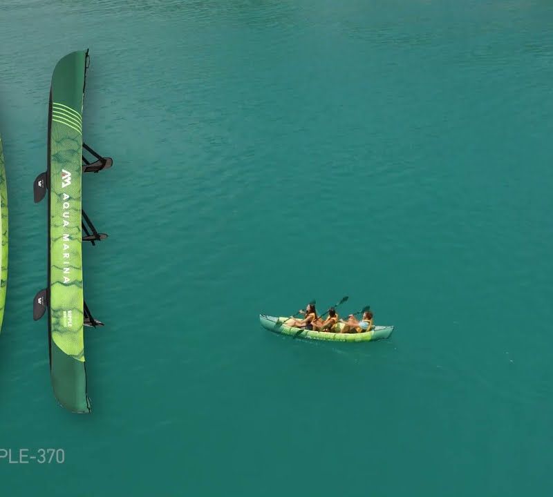 Aqua Marina Recreational Canoe green Ripple-370 3-person inflatable 12'2" kayak 21
