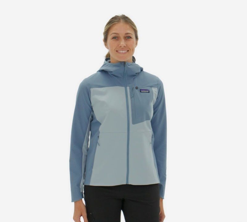 Women's softshell jacket Patagonia R1 CrossStrata Hoody burl red 5