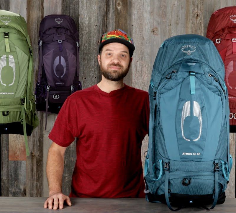 Men's trekking backpack Osprey Atmos AG 65 l blue 10004001 10