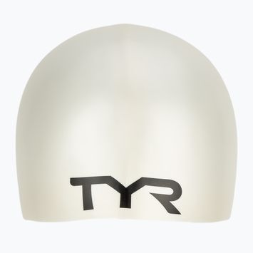 Children's swimming cap TYR Wrinkle-Free Silicone white