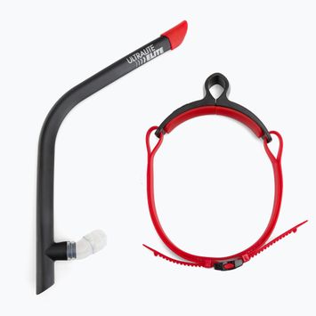 TYR Ultralite Snorkel Elite front swim tube black and red LSNKLELT_001