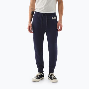 Men's GAP Heritage French Terry Loggo Jogger trousers blue navy